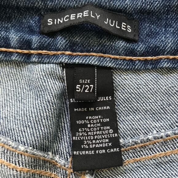 Sincerely Jules Jeans Size‎ 5 Mom Stovepipe Distressed Button Loose Baggy Skater - Picture 8 of 9